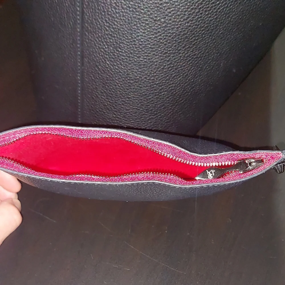 Chic Black and Red Studded Tote Bag - Picture 8 of 14